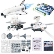 KIT ESTACAO SOLAR ROBOTICA ROBO DIDATICO 3 EM 1 BRINQUEDO COM PLACA DE ENERGIA AVIAO ESPACIAL - Imagem 5