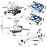 KIT ESTACAO SOLAR ROBOTICA ROBO DIDATICO 3 EM 1 BRINQUEDO COM PLACA DE ENERGIA AVIAO ESPACIAL - Imagem 6