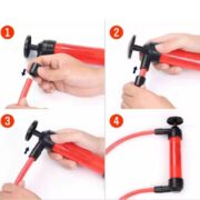 KIT BOMBA SUCCAO LIQUIDOS GASOLINA OLEO COMBUSTIVEIS COM INFLADOR DE AR ENCHE BOLAS PNEU TRANSFERENCIA MANUAL SUGADOR MULTIUSO MANGUEIRA EXTRATOR - Imagem 4