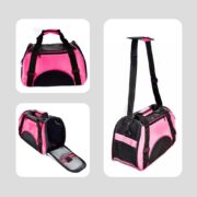 BOLSA TRANSPORTE CACHORRO GATO MOCHILA PET CANGURU CAES DOBRAVEL MALA VIAGEM ROSA - Imagem 2