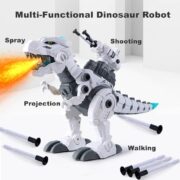 DINOSSAURO CONTROLE REMOTO ROBO PROJETOR COM MISSIL MONTA DESMONTA DRAGAO NEVOA FUMACA INTERATIVO - Imagem 2