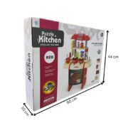 COZINHA INFANTIL GRANDE COMPLETA SOM LUZ TORNEIRA COM AGUA MINI MERCADO PANELAS TALHERES PROFISSIONAL - Imagem 7