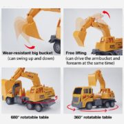 CAMINHAO CONTROLE REMOTO ESCAVADEIRA TRATOR CARRINHO CONSTRUCAO LUZ TRUCK ESTILO PROFISSIONAL - Imagem 5