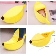 CAMA PET CASINHA CACHORRO GATO IGLU CAMINHA DORMIR PEQUENA BANANA PELUCIA ALMOFADA PORTATIL CAES TOCA VIAGEM PASSEIO - Imagem 4