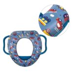 Assento Sanitário Infantil C/ Alça Trava Segurança Oval Cor Bichinhos Azul