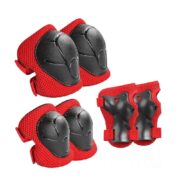 KIT INFANTIL DE PROTECAO RADICAL COM JOELHEIRA COTOVELEIRA E MUNHEQUEIRA PULSO PARA PATINS SKATE BICICLETA VERMELHO - Imagem 2