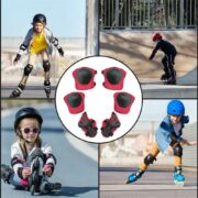 KIT INFANTIL DE PROTECAO RADICAL COM JOELHEIRA COTOVELEIRA E MUNHEQUEIRA PULSO PARA PATINS SKATE BICICLETA VERMELHO - Imagem 3