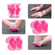 KIT DE PROTEÇÃO INFANTIL JOELHEIRA COTOVELEIRA PROTETOR DE PULSO ACESSORIOS PARA SKATE PATINS BIKE ESPORTES MENINAS ROSA - Imagem 3