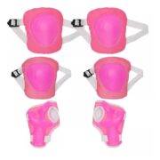 KIT DE PROTEÇÃO INFANTIL JOELHEIRA COTOVELEIRA PROTETOR DE PULSO ACESSORIOS PARA SKATE PATINS BIKE ESPORTES MENINAS ROSA - Imagem 6