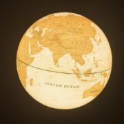 GLOBO ESFERA EDUCATIVA ILUMINADA COM BASE ROTATIVA DECORACAO INFANTIL OU AMBIENTE DE ESTUDOS ESCRITORIO AMARELO - Imagem 2