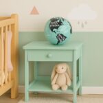 GLOBO TERRESTRE LUMINARIA DECORATIVA MAPA MUNDI ILUMINACAO LED E MOVIMENTO AUTOMATICO ESCRITORIO QUARTO SALA VINTAGE VERDE