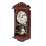 RELOGIO DECORATIVO DE PAREDE ESTILO ANTIGO VINTAGE COM PENDULO SALA HALL DESIGN RETRO MARROM - Imagem 3