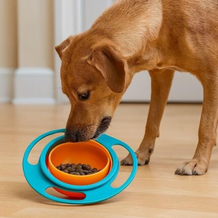 COMEDOURO PET GIRATORIO ALIMENTADOR INTELIGENTE PARA CACHORRO GATO DESIGN ROTATIVO SISTEMA ANTI SUJEIRA VERDE