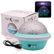 LUMINARIA LUZ NOTURNA DECORATIVA GLOBO PROJETOR 360 LED QUARTO INFANTIL AMBIENTE DIVERTIDO ADULTO CRIANCA VERDE - Imagem 2